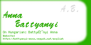 anna battyanyi business card